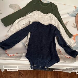 Carter’s Long Sleeve One Piece Set - Green, Gray, and Navy